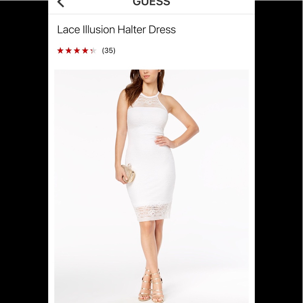 STUNNING!! Sz 2 Guess Lace Illusion Halter Dress